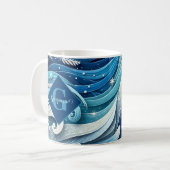 Mug Tourbillons d'hiver bleus et gelés (Devant gauche)