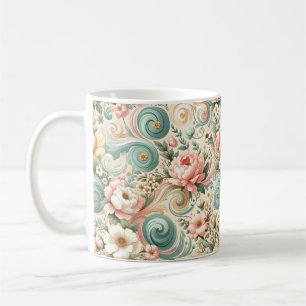 Mug Tourbillons floraux Whimsical en Pastel