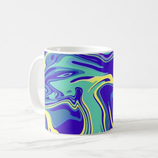 Mug Tourbillons Océaniques Abstraits (Devant gauche)