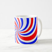 Mug Tourbillons rouges, blancs et bleus (Devant droit)