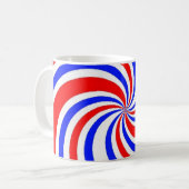 Mug Tourbillons rouges, blancs et bleus (Devant gauche)
