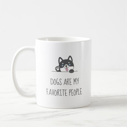 Mug Tourne de Chien Husky au-dessus de Citation (Gauche)