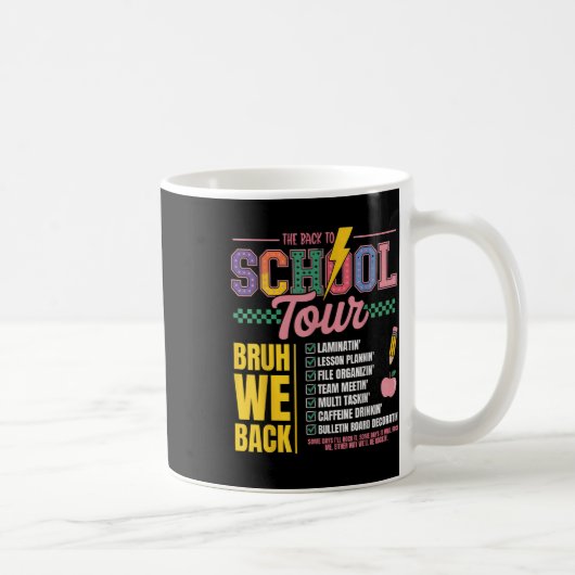 Mug Tournée Rétro éclair Abcd Retour à l'école Teac (Droite)