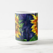 Mug Tournesol à la nuit Fleur bleu jaune floral (Centre)