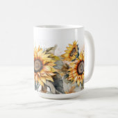 Mug Tournesol à l'aquarelle (Devant droit)
