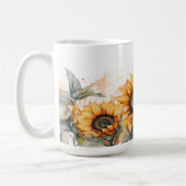 Mug Tournesol à l'aquarelle (Gauche)