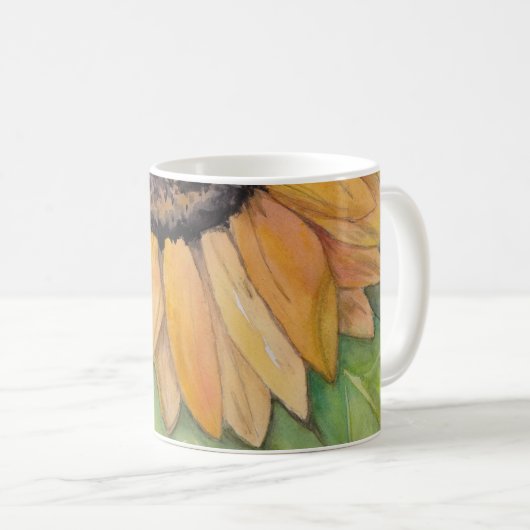 Mug Tournesol aquarelle (Devant droit)