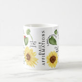 Mug Tournesol Aquarelle cadeau d'autosoin avec positif (Centre)