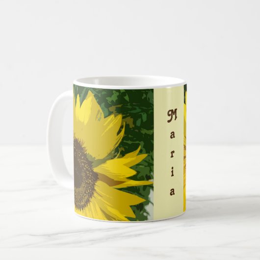 Mug Tournesol Beau Jaune brillant Artistic Floral (Devant gauche)