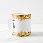 Mug Tournesol Bible Numéro d'urgence, Versets biblique (Devant gauche)