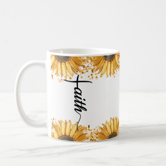 Mug Tournesol Bible Numéro d'urgence, Versets biblique (Gauche)