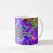 Mug Tournesol bleu Abstrait | retro funky (Devant droit)