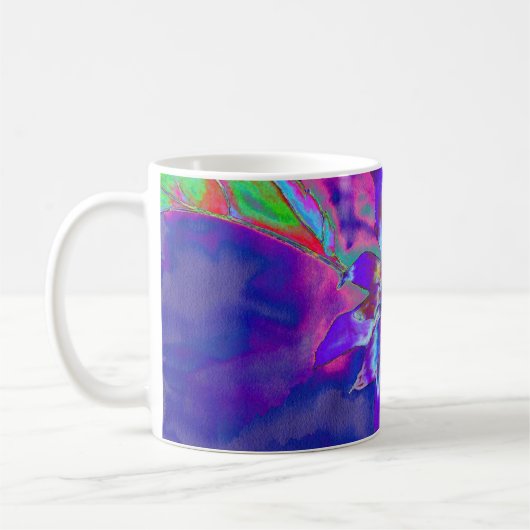 Mug Tournesol bleu Abstrait | retro funky (Gauche)