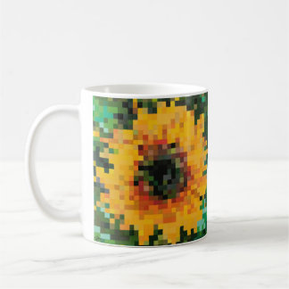 Mug Tournesol brillant Floral Pixel Art