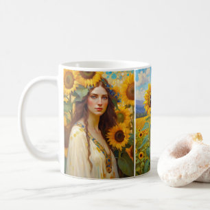 Mug Tournesol Champ 3 Peintures Style Klimt Femmes
