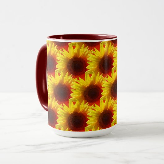Mug Tournesol - Coupe Sunshine Jaune Rouge (Devant gauche)