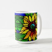 Mug Tournesol de pays en verre teint rustique (Devant droit)
