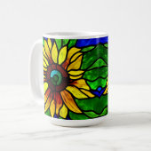 Mug Tournesol de pays en verre teint rustique (Devant gauche)
