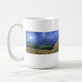 Mug Tournesol éclairé par la lune de nuit étoilée (Gauche)