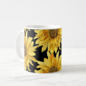 Mug Tournesol en céramique jaune doré joyeux (Devant gauche)