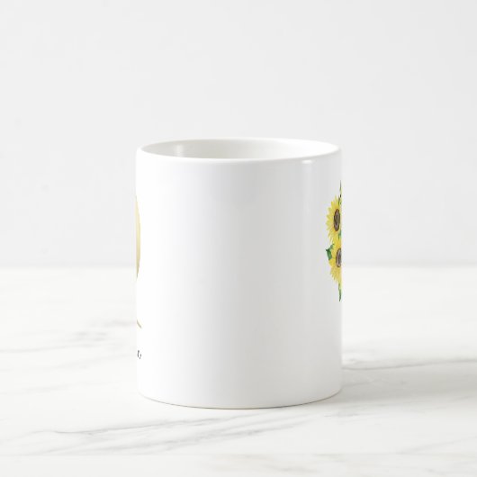 Mug Tournesol en or monogramme Q initial (Centre)