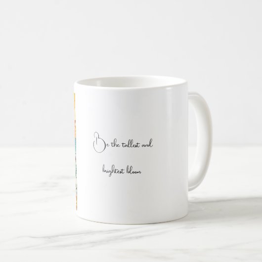 Mug Tournesol et citation (Devant droit)