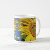 Mug Tournesol Et Fleur Invitée Personnalisé (Devant droit)
