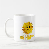 Mug Tournesol Face "Be Happy" Mugs/Tasses (Gauche)