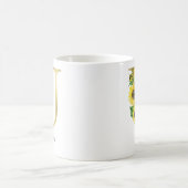 Mug Tournesol Floral Initial U Doré Monogrammé (Centre)
