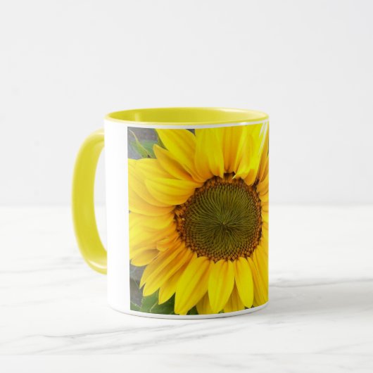 Mug Tournesol géant à l'intérieur jaune (Devant gauche)