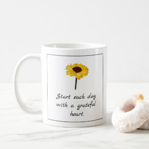 Mug Tournesol Grateful Typographie du coeur