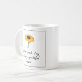 Mug Tournesol Grateful Typographie du coeur (Devant gauche)