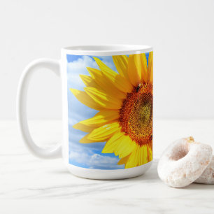 Mug Tournesol jaune et abeilles sur le Ciel Bleu Coffe