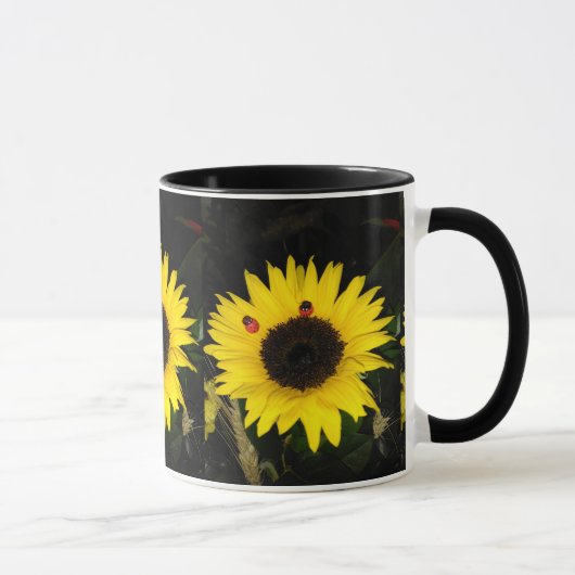 Mug Tournesol Jaune Et Deux Ladybugs (Droite)