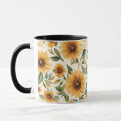 Mug Tournesol jaune Floral (Gauche)