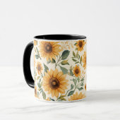 Mug Tournesol jaune Floral (Devant gauche)