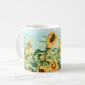 Mug Tournesol Jaune Turquoise Art Design (Devant gauche)