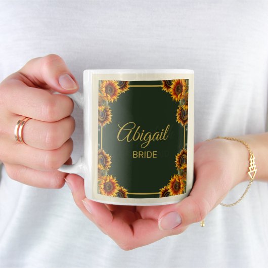 Mug Tournesol Mariage Forêt Verte Future Mariée