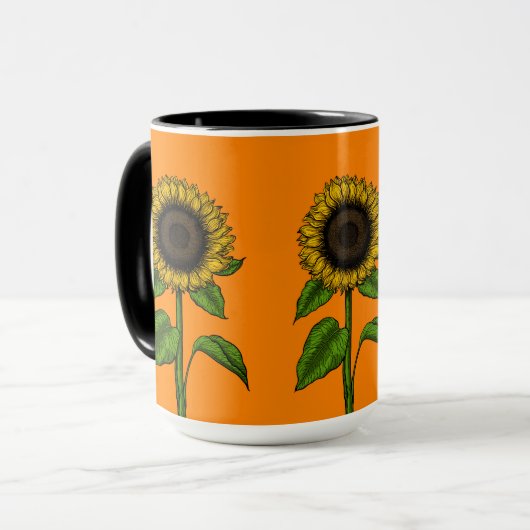 Mug Tournesol orange (Devant gauche)