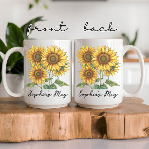 Mug Tournesol pour Femmes, Cadeau Personnalisé pou