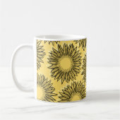 Mug Tournesol Rustique Floral Dessiné à la Main (Gauche)
