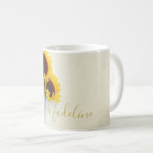 Mug Tournesol Rustique Or moderne Jaune (Devant droit)
