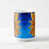 Mug Tournesol rustique sur bleu (Centre)
