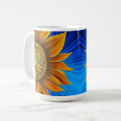 Mug Tournesol rustique sur bleu (Devant gauche)