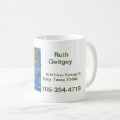 Mug Tournesol sur fond bleu Label (Devant droit)