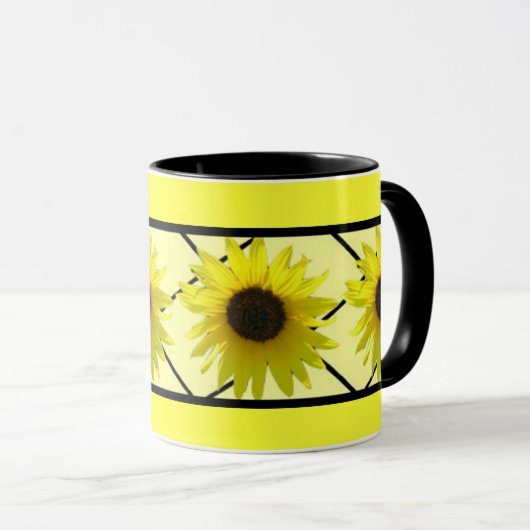Mug Tournesol Triming noir (Devant droit)