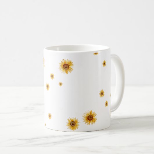 Mug Tournesols à l'aquarelle (Devant droit)
