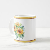 Mug Tournesols à l'aquarelle (Devant gauche)