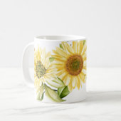 Mug Tournesols aquarelle douce (Devant gauche)