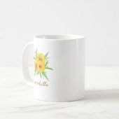 Mug Tournesols Boho avec nom cadeau  (Devant gauche)